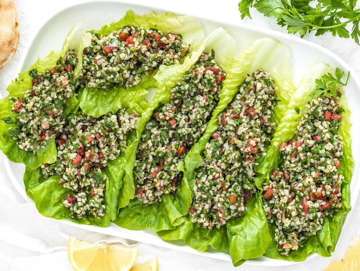 lettuce stuffed with tabbouleh