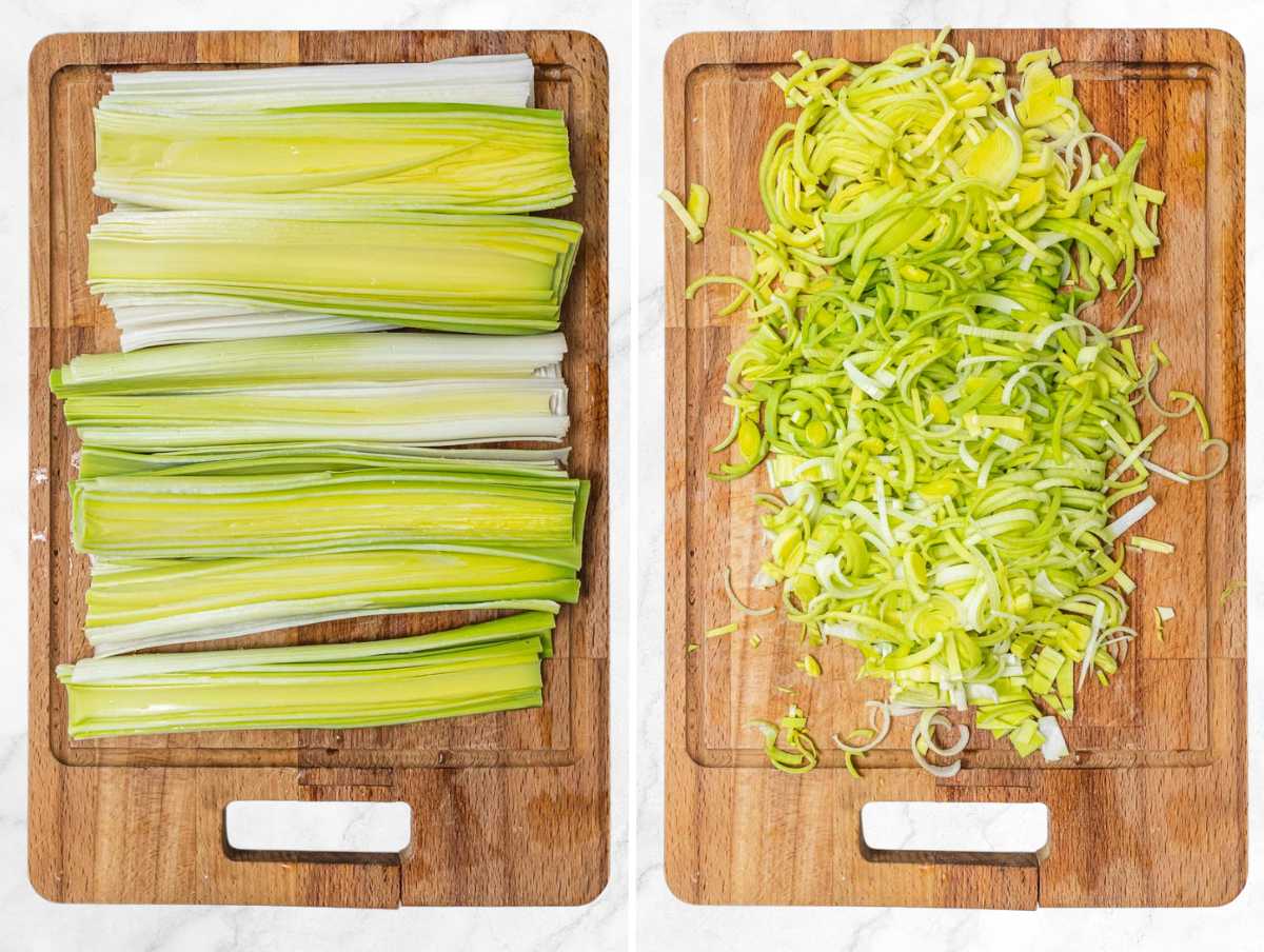 how to clean and chop leek