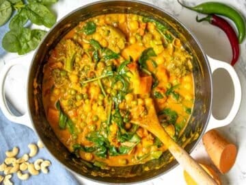 vegetable curry in a large pot