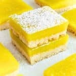 vegan lemon bars with powdered sugar