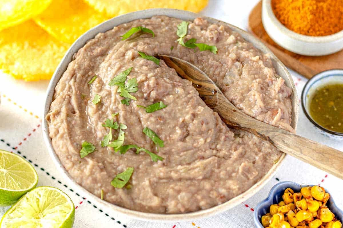 refried beans in a bowl