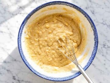 Step 3 Dry ingredients gently stirred into banana mixture to form thick batter.