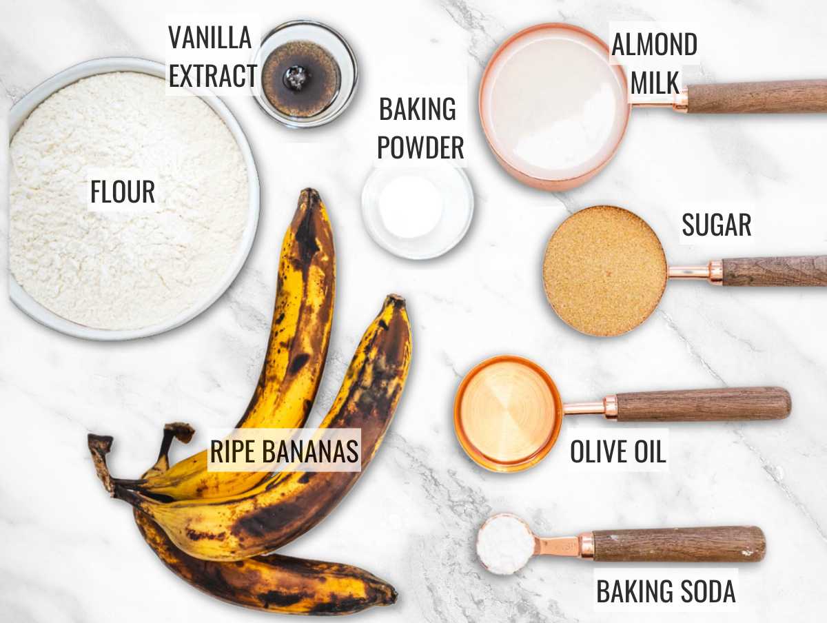 ingredients for vegan banana bread