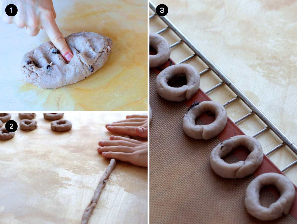 shaping the wine cookies