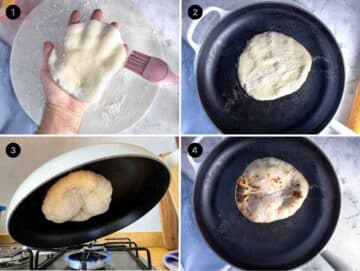 How to cook naan bread on a cast iron skillet on the gas stove