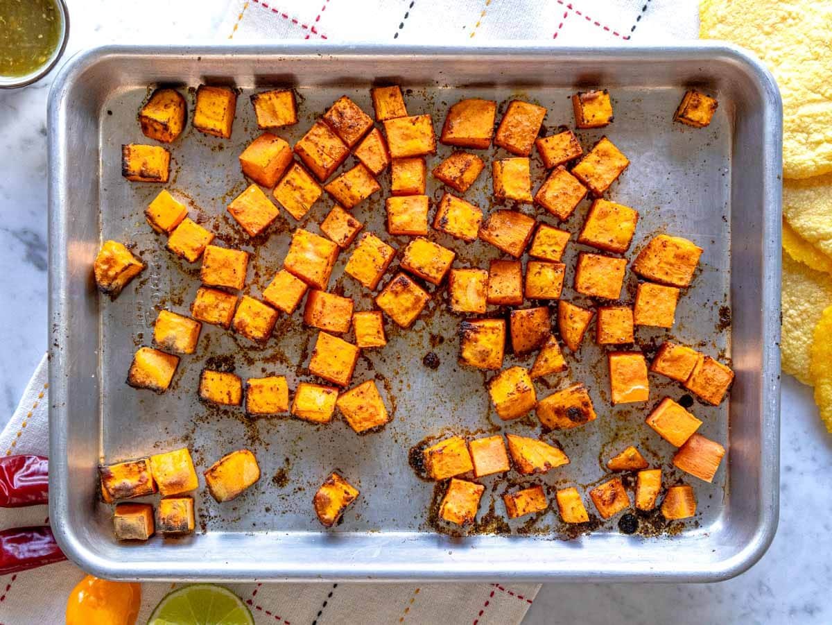 roasted sweet potatoes with taco seasoning