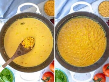 dal before and after cooking