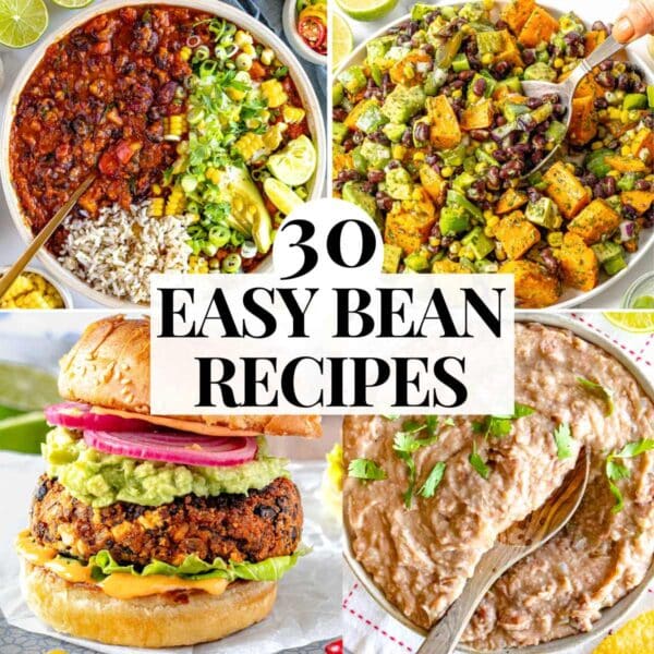 easy bean recipes with refried beans, soups, and salads