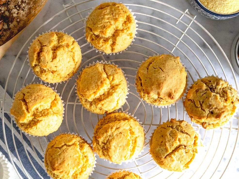 Cornbread muffins cooling down