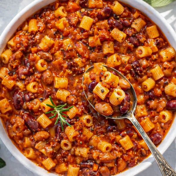 Easy pasta e fagioli recipe served warm Italian bean soup rustic and comforting.