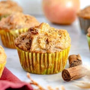 Healthy apple muffins with cinnamon