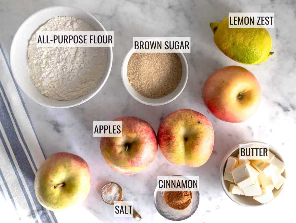 Ingredients for apple crumble