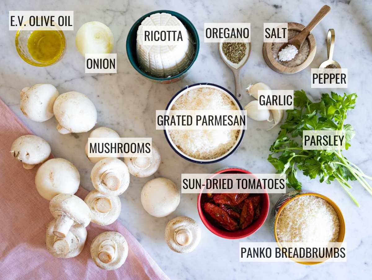 Ingredients for stuffed mushrooms