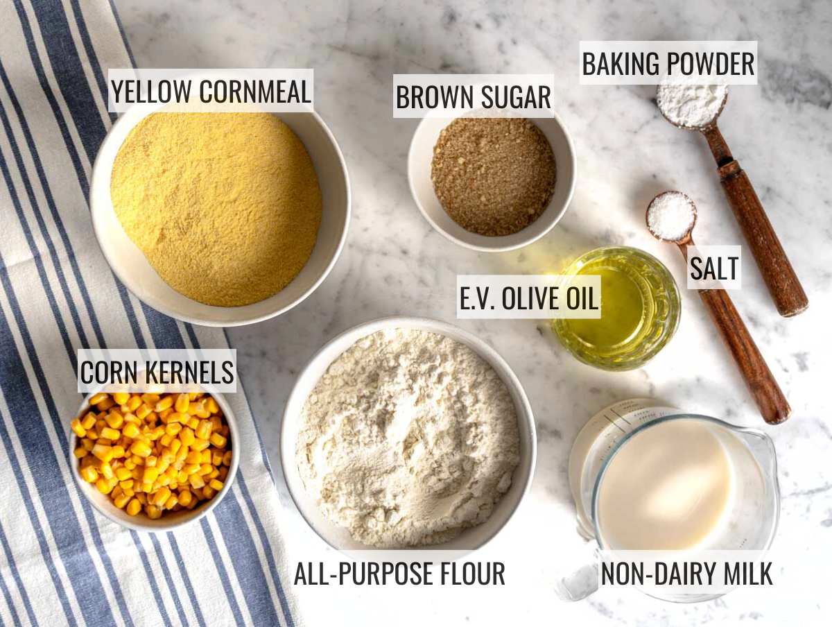 Ingredients for vegan cornbread