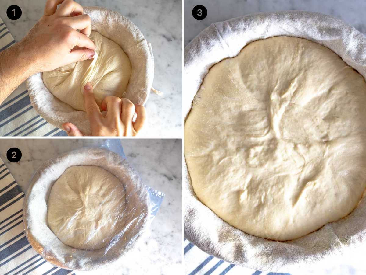 Second proofing in bread basket.