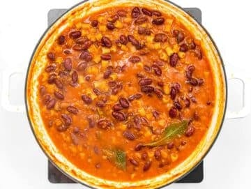 Step 3 Pasta cooking directly in the soup creating thick hearty pasta e fagioli texture.