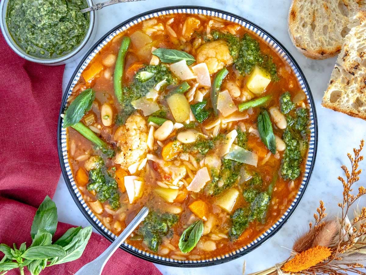 vegetable soup in a bowl