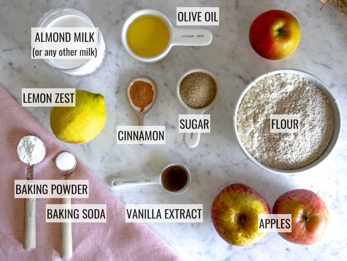 ingredients for apple muffins