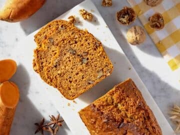 baked and sliced sweet potato bread