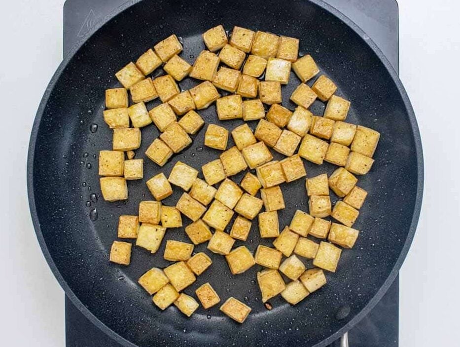 pan fried tofu with olive oil