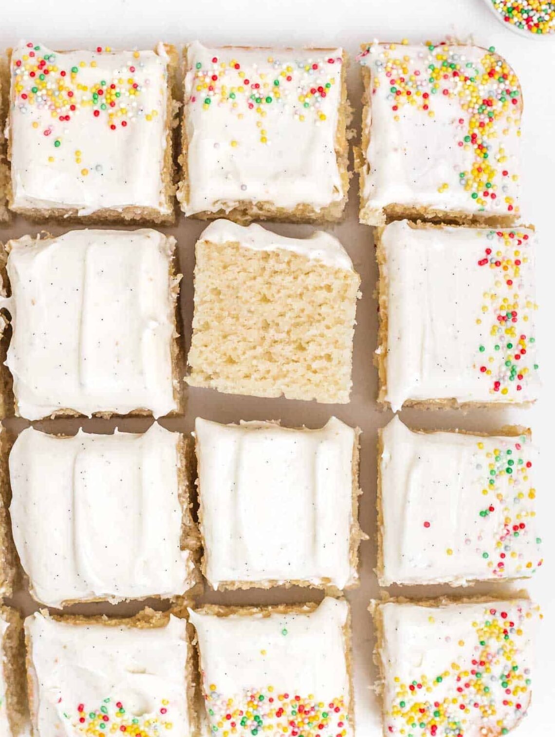 Vegan vanilla cake squares