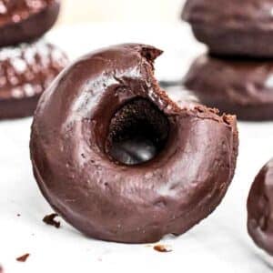 easy chocolate donuts with a bite.