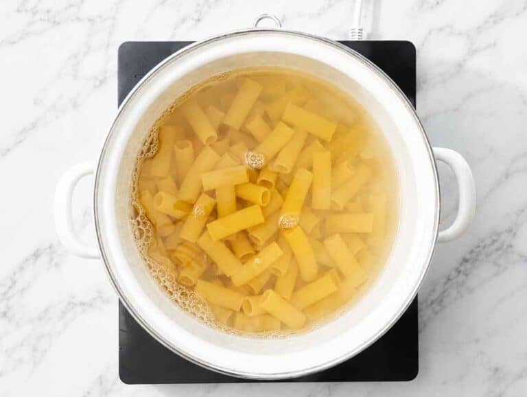 Step 2 Short pasta boiling in salted water until al dente.