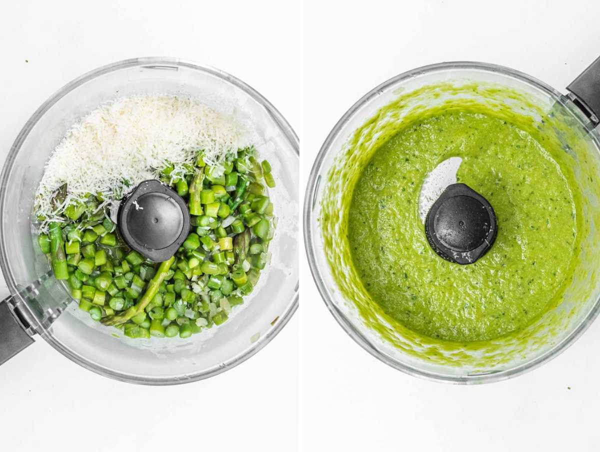Asparagus blended with parmesan cheese.