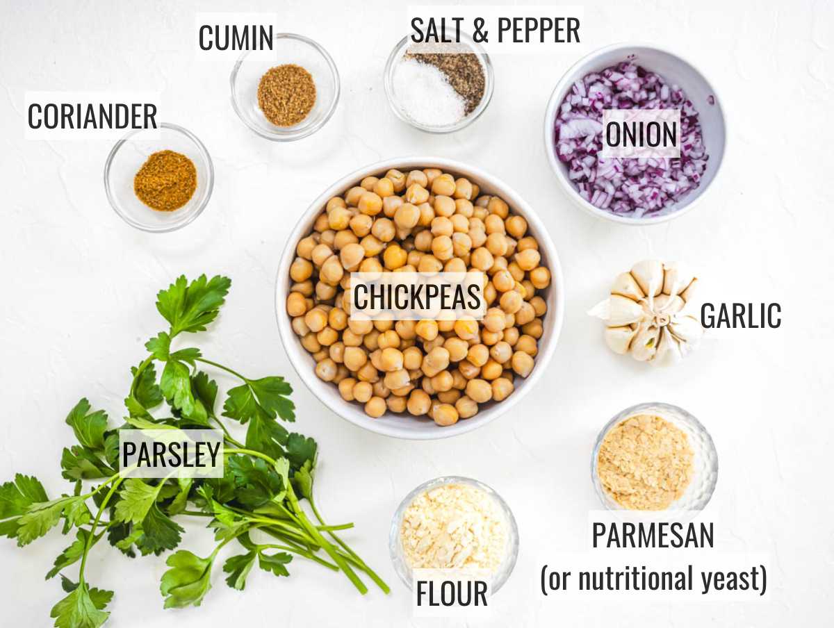 Ingredients for chickpea fritters.