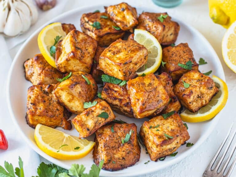 Marinated tofu.