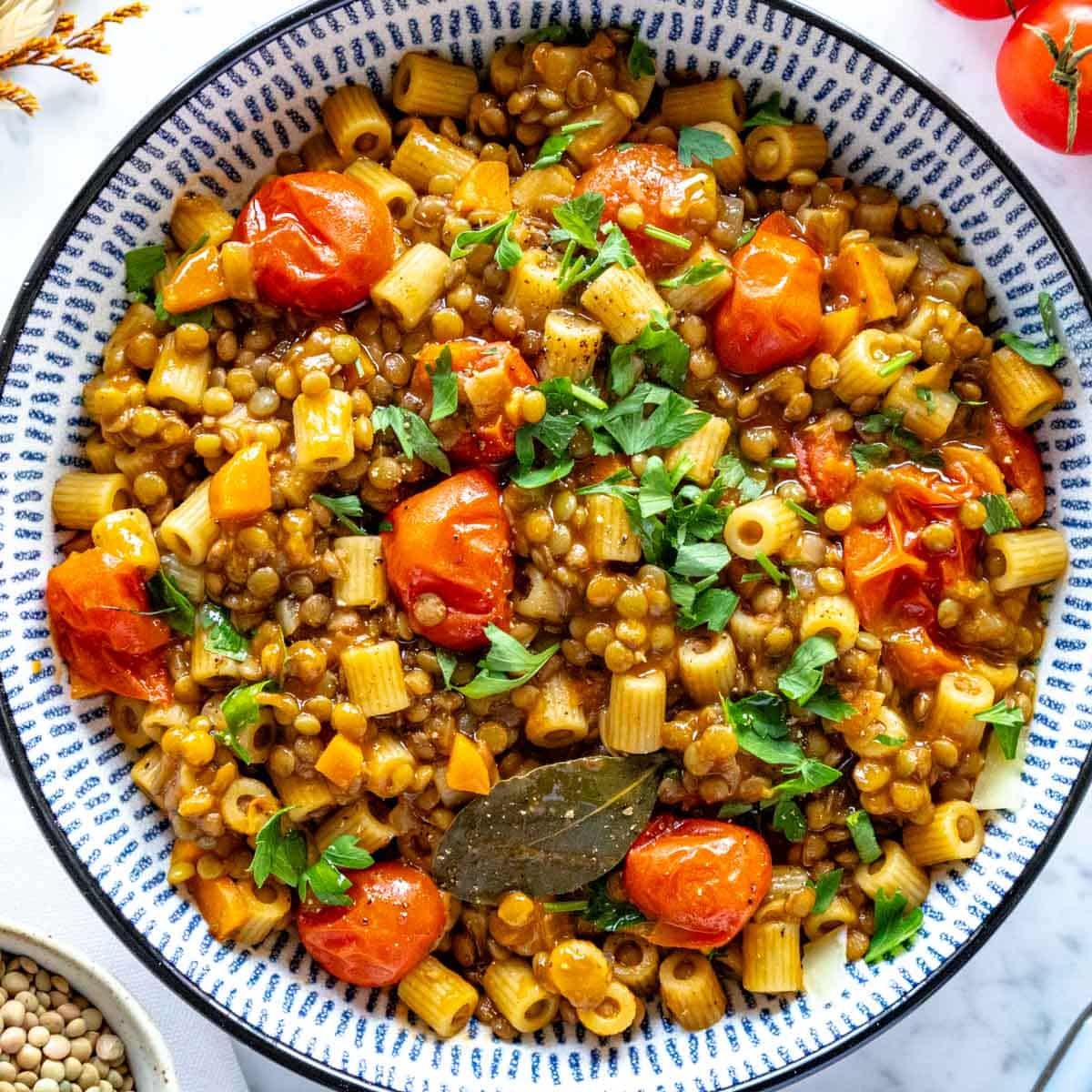 Lentil pasta.