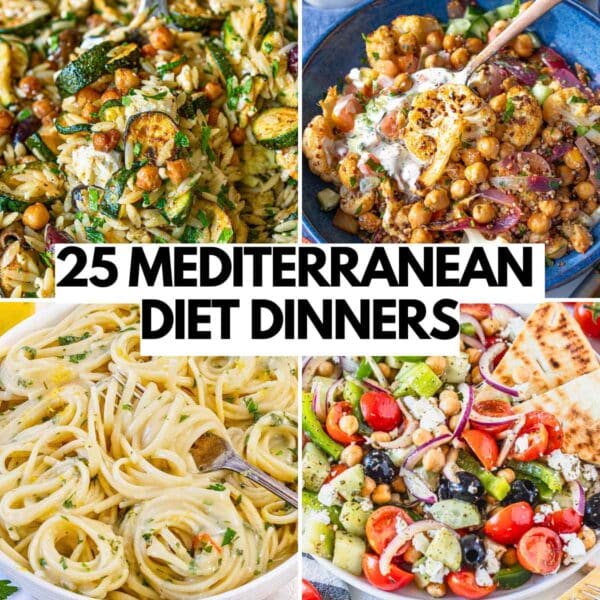 25 Easy Mediterranean Diet Dinners that put vegetables first.
