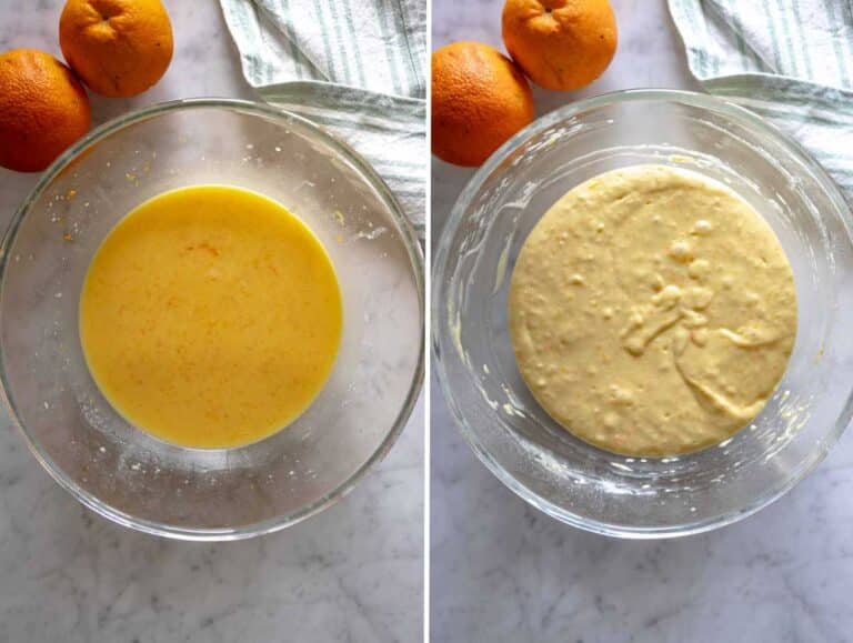 Batter for orange loaf cake.