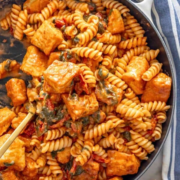 Creamy Tofu Pasta in Marry Me sauce.