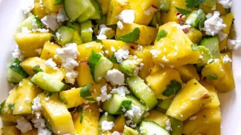 Pineapple cucumber salad.