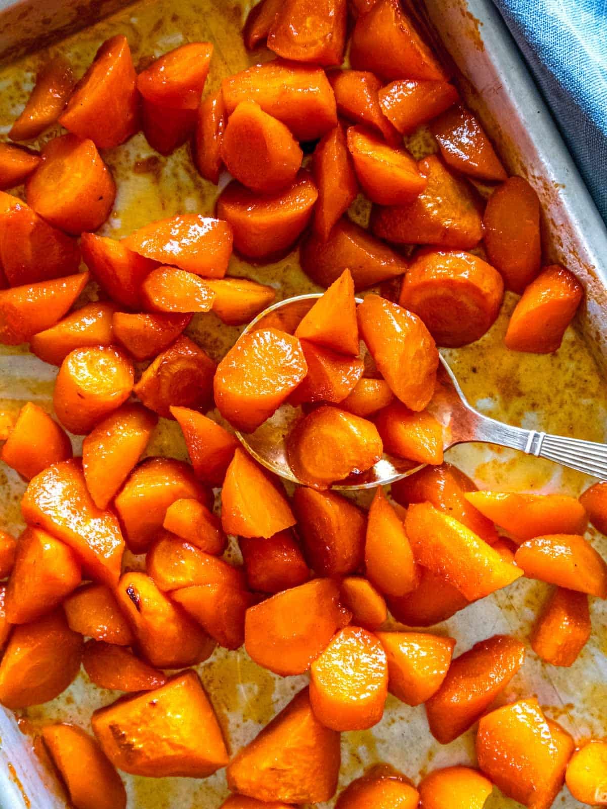 Roasted honey carrots.