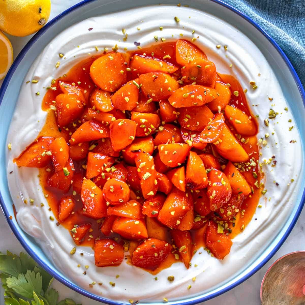Roasted carrots on whipped ricotta.