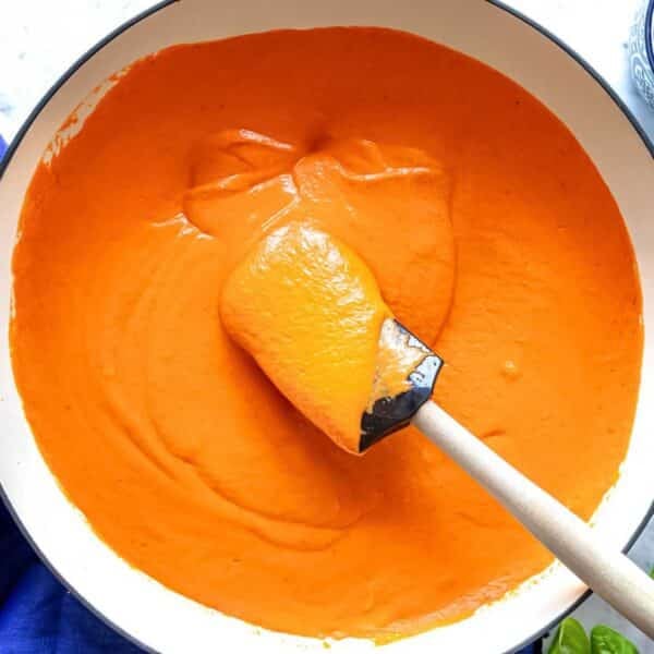 Roasted red pepper sauce.