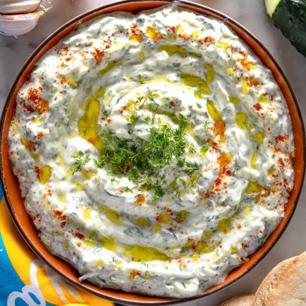 Tzatziki with fresh dill.