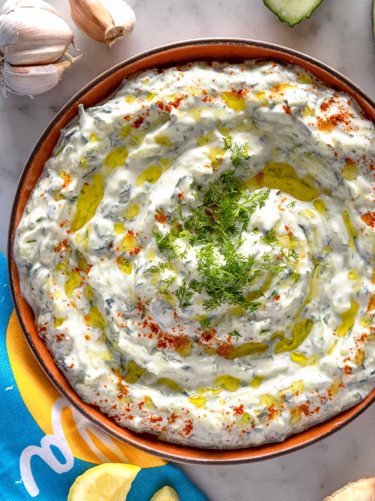 Tzatziki recipe with fresh dill.
