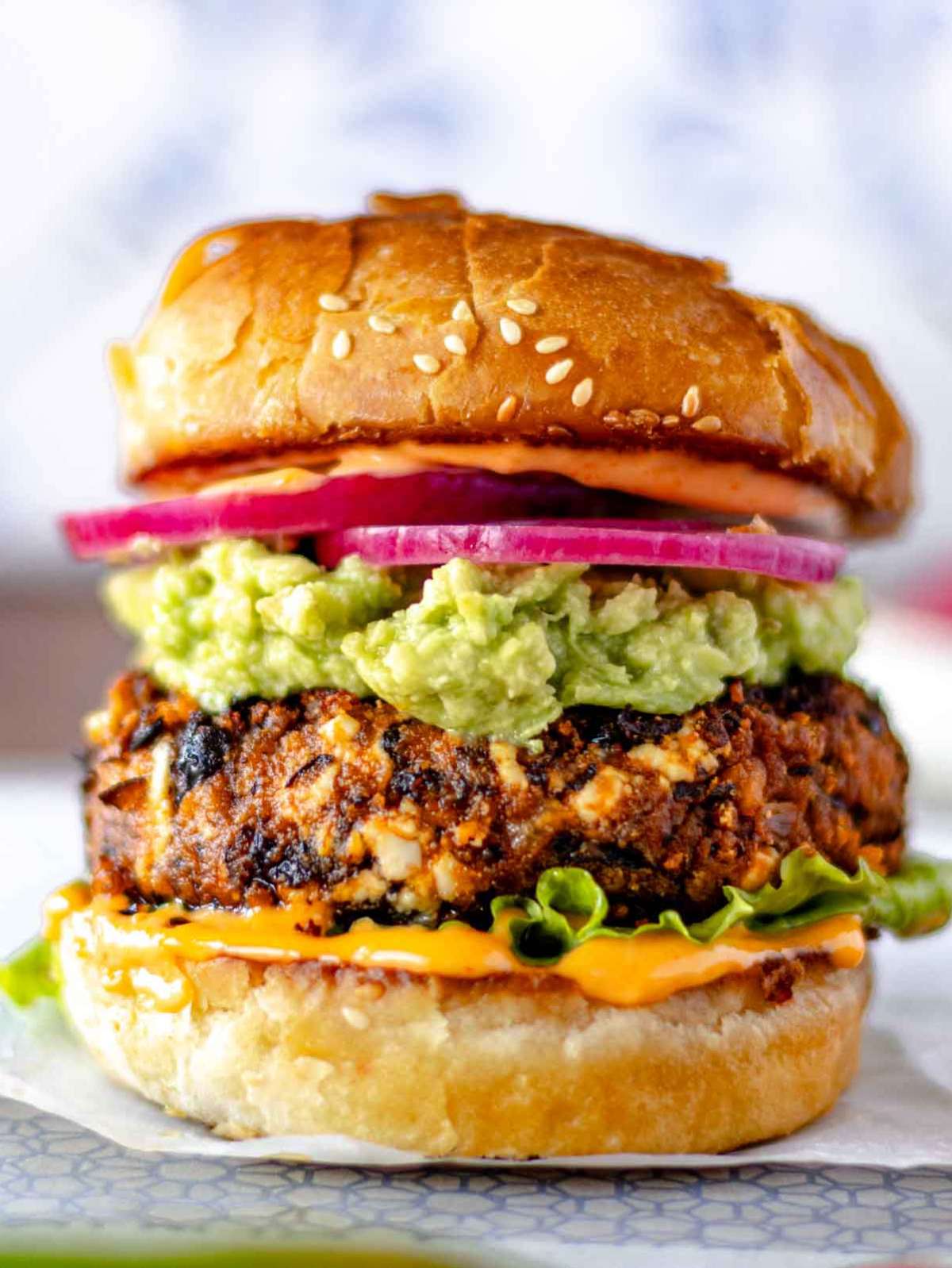 Homemade black bean burger.