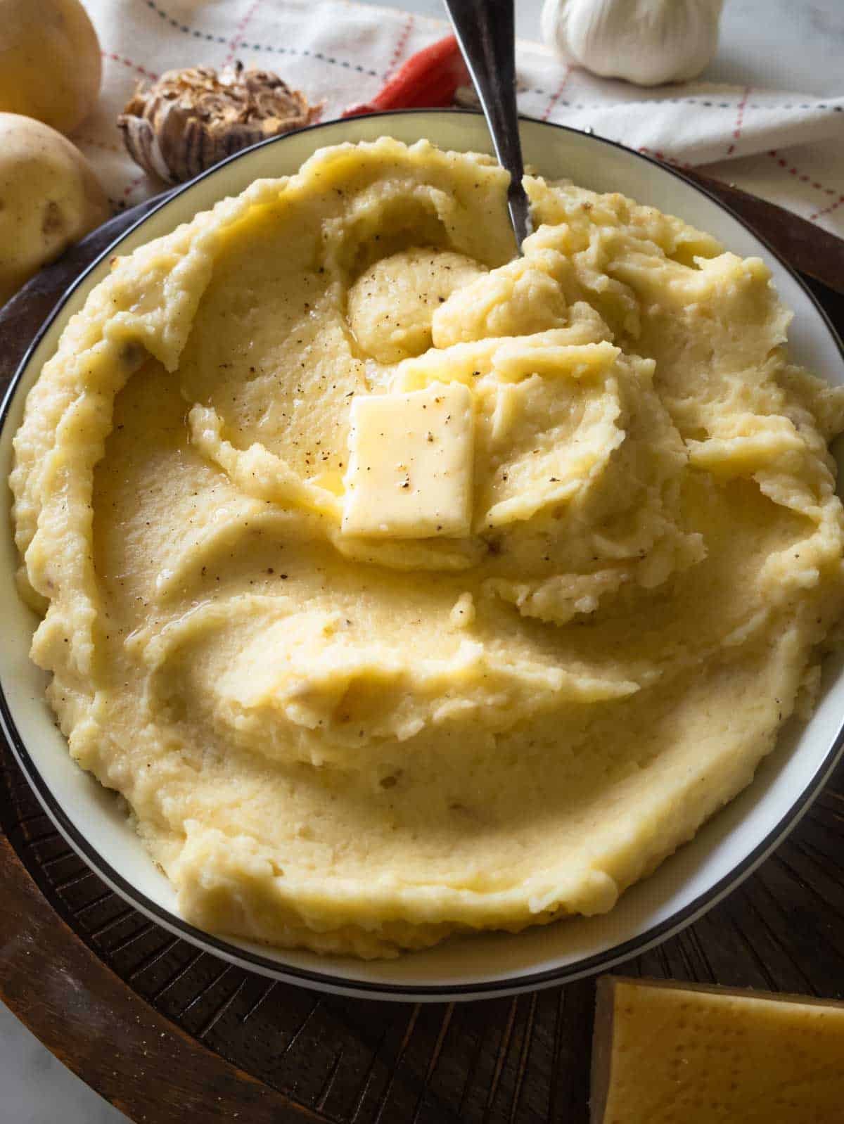 Garlic Mashed Potatoes with parmesan.