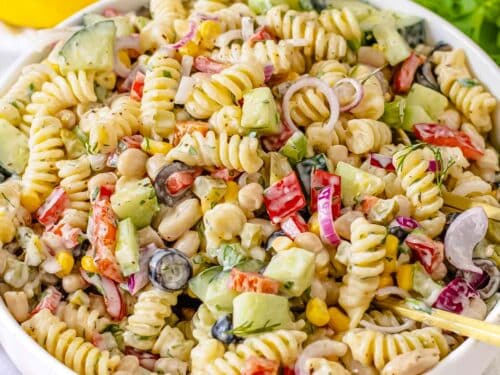 pasta salad dressing with sour cream Creamy Pasta Salad With Mayo And Sour Cream