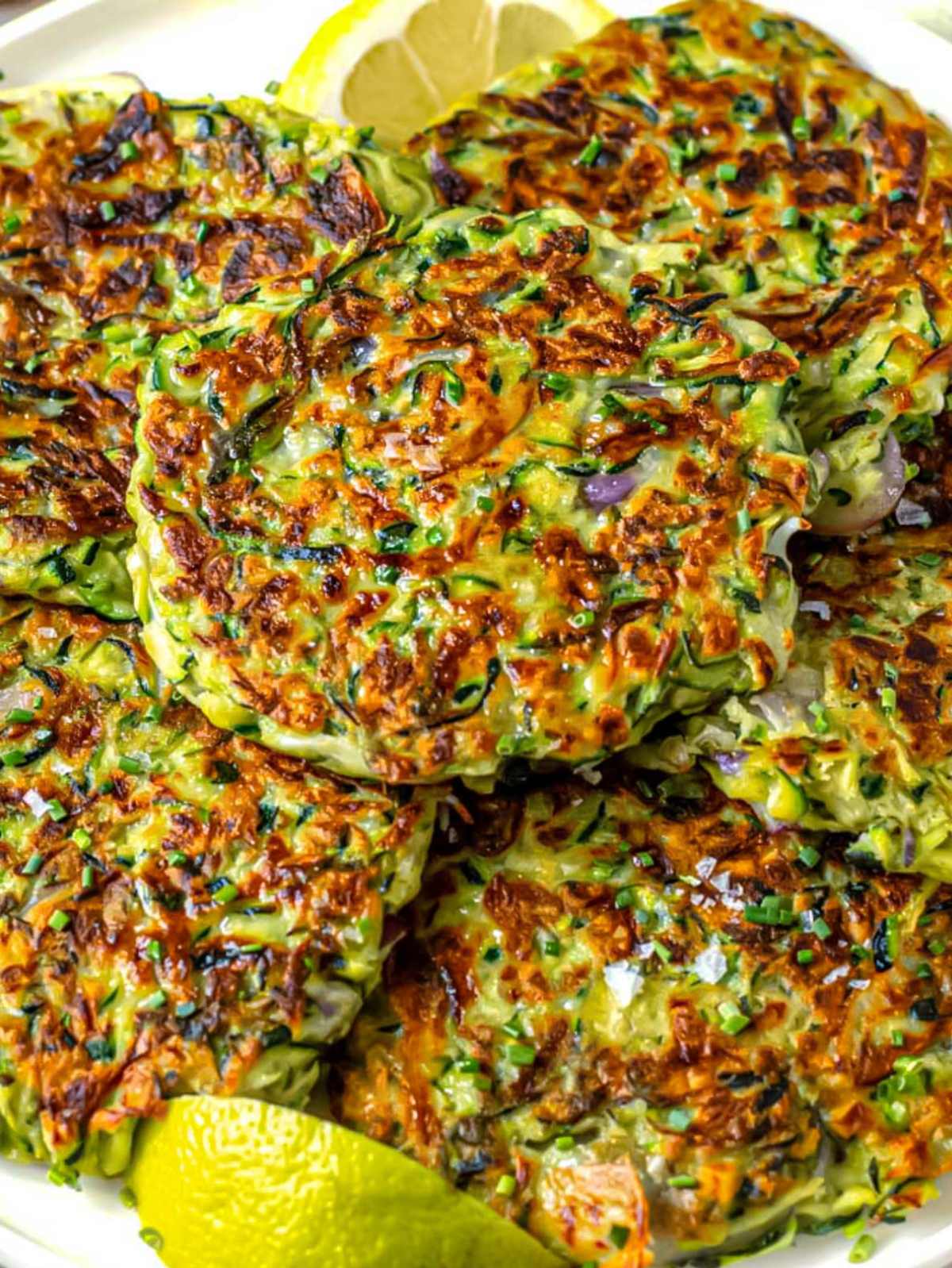 Crispy zucchini fritters.