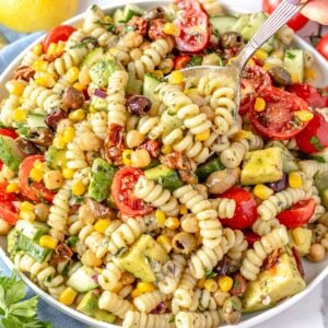 Easy Chickpea Pasta Salad.