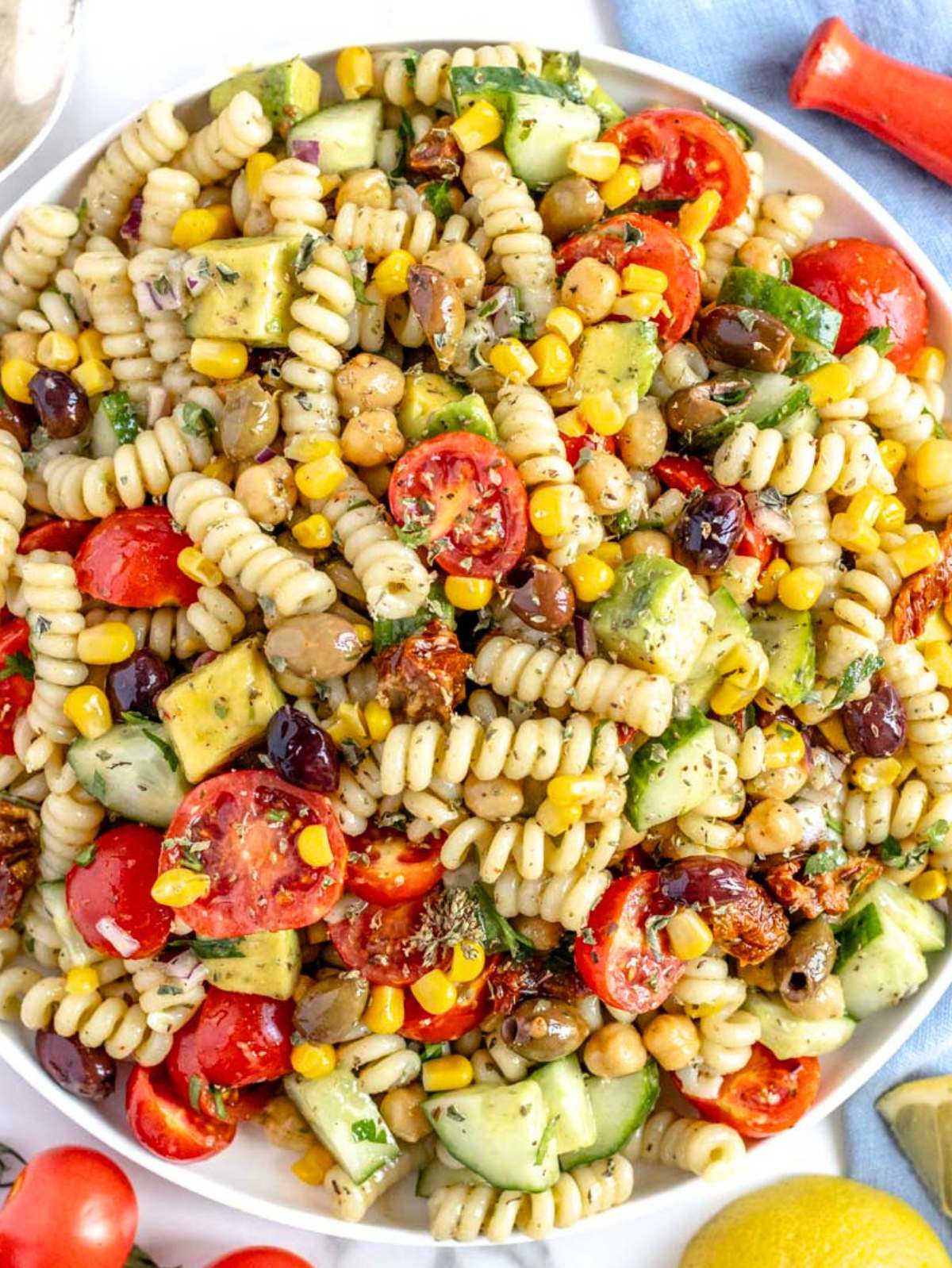 Mediterranean pasta salad.