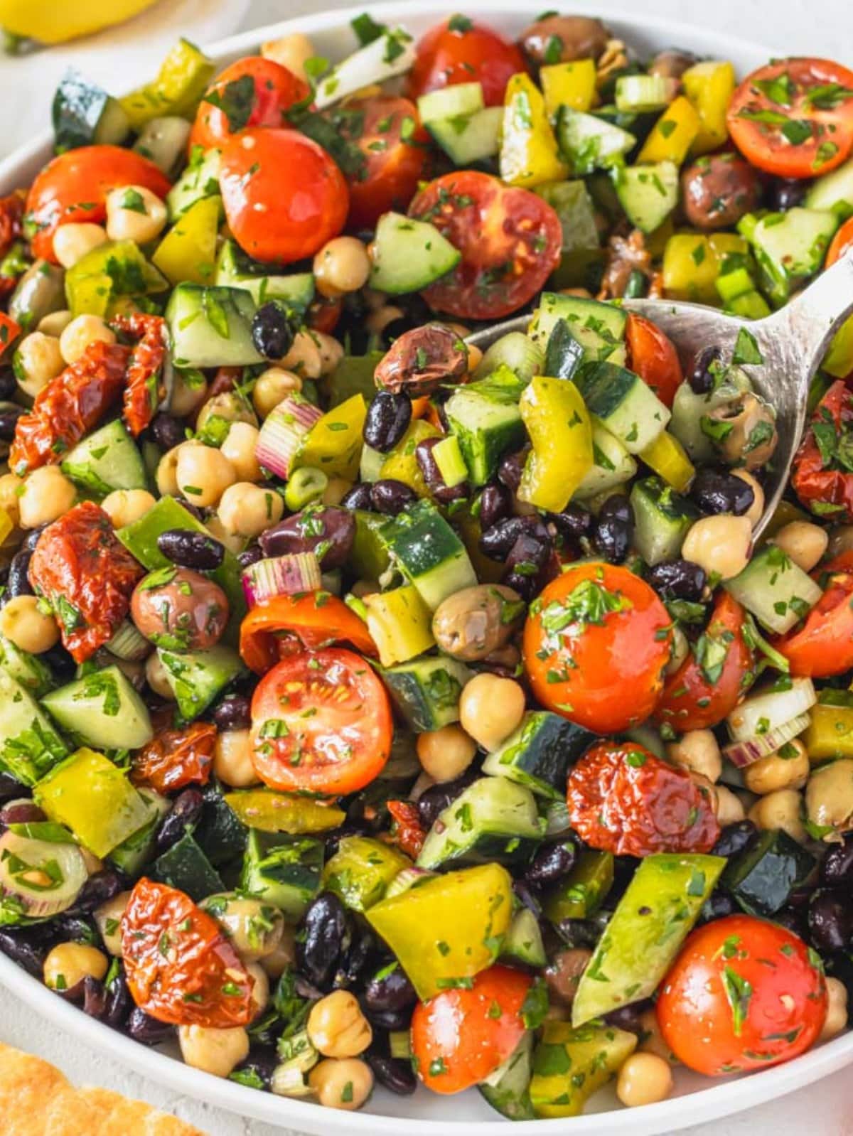 Mediterranean salad with beans.
