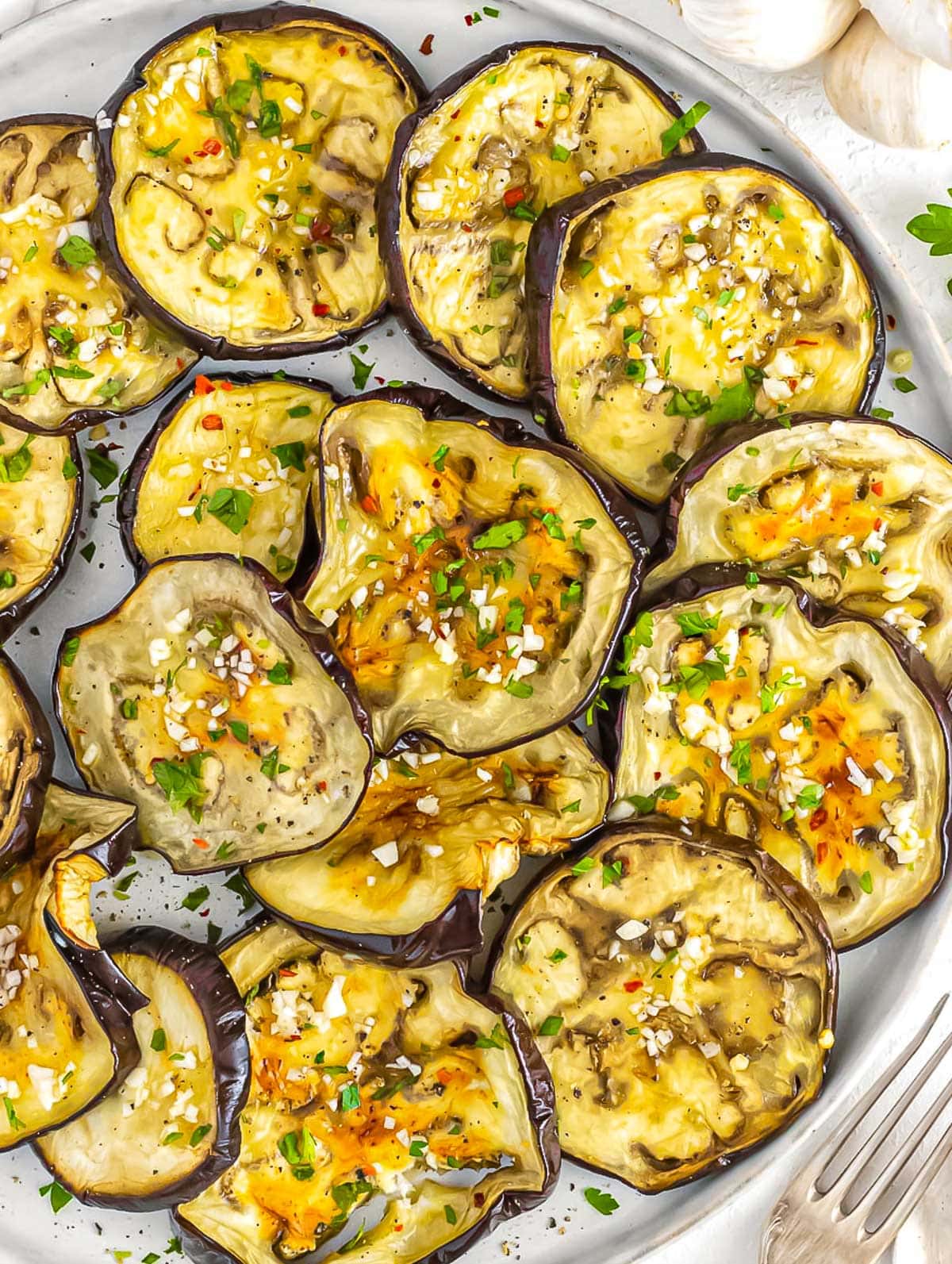 Roasted eggplant.