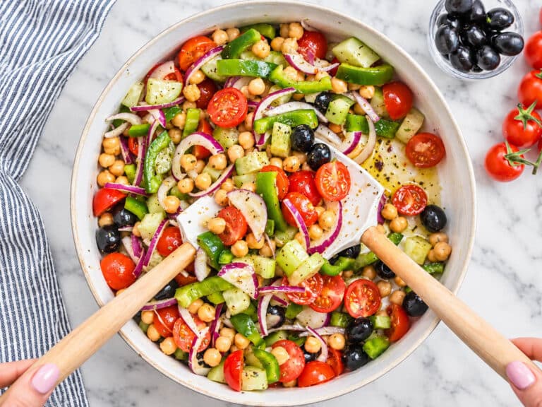 Step 3 Vegetables tossed with chickpeas and dressing