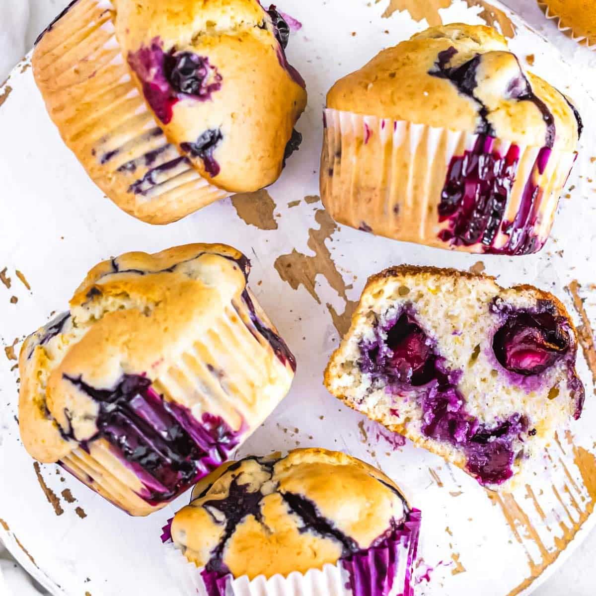 Egg-free blueberry muffins.